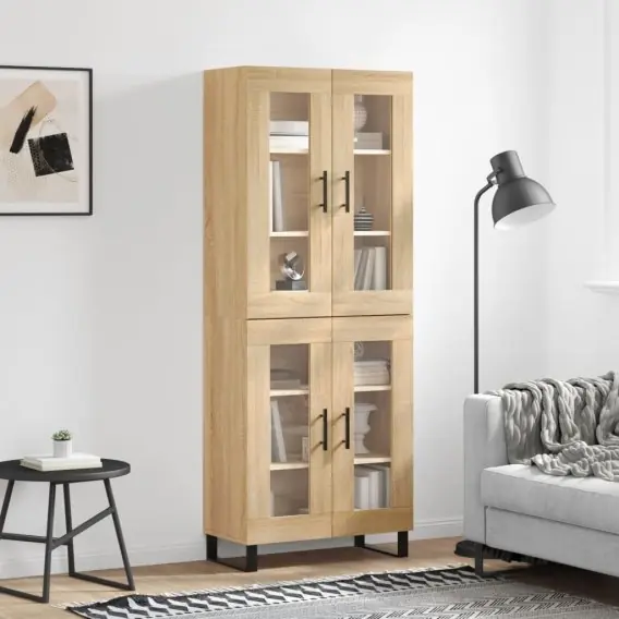 Witrynka, dąb sonoma, 69,5x34x180 cm, materiał drewnopochodny Lumarko! - Hurtownia wielobranżowa Lumarko Oferta